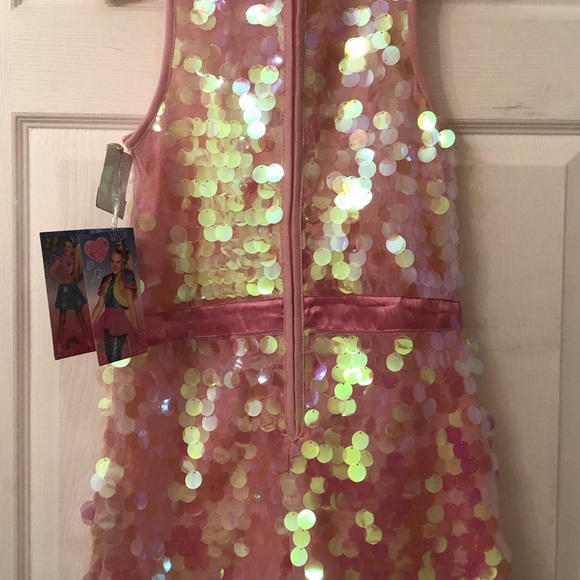 NWT Jojo Siwa pink iridescent paillette romper - Picture 6 of 7